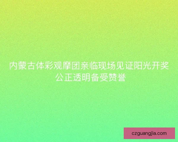 内蒙古体彩观摩团亲临现场见证阳光开奖 公正透明备受赞誉